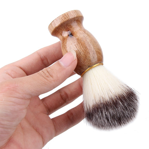 Men Shaving Brush Hair Shave Wooden Handle Pure Nylon